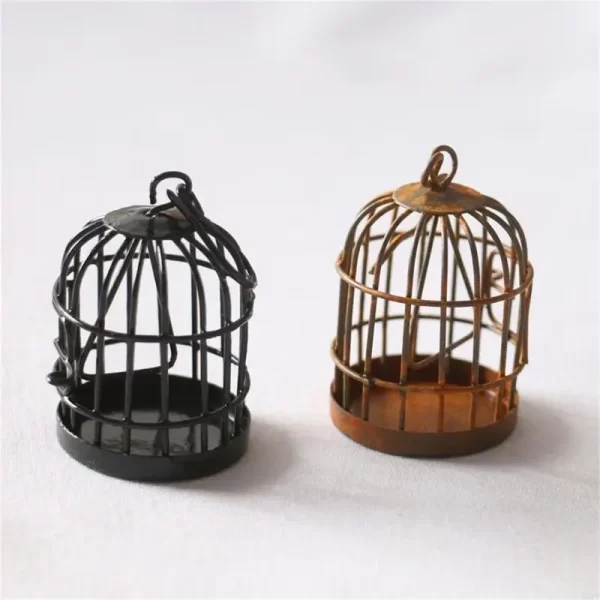 R6FD Delicate Birdcage Educational Toy Birdcage Cage Model Table Desk Model for Collection Miniatures Model - Image 9