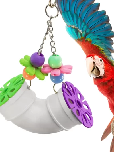 Multicolored Parrot Toys Pipeline Bird Chewing Toy Cage Hanging Accessory