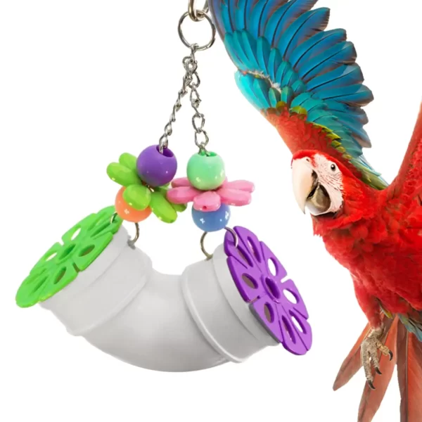 Multicolored Parrot Toys Pipeline Bird Chewing Toy Cage Hanging Accessory