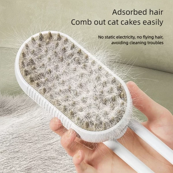 3-in-1 Dog Hair Brush Cat Hair Brush Electric Pet Cleaning Brush Steam Spray Brush Massage Hair Removal Comb Anti Flying Brush - Image 3