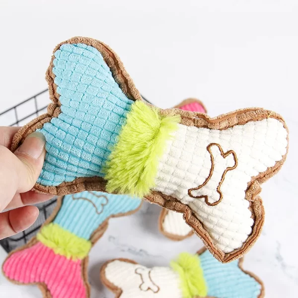 1pc Dog Squeaky Toys, Bones Plush Dogs Chew Toy for Small Medium Breed Puppy Aggressive Chewer Pets Puppy Playing Cleaning Teeth - Image 9