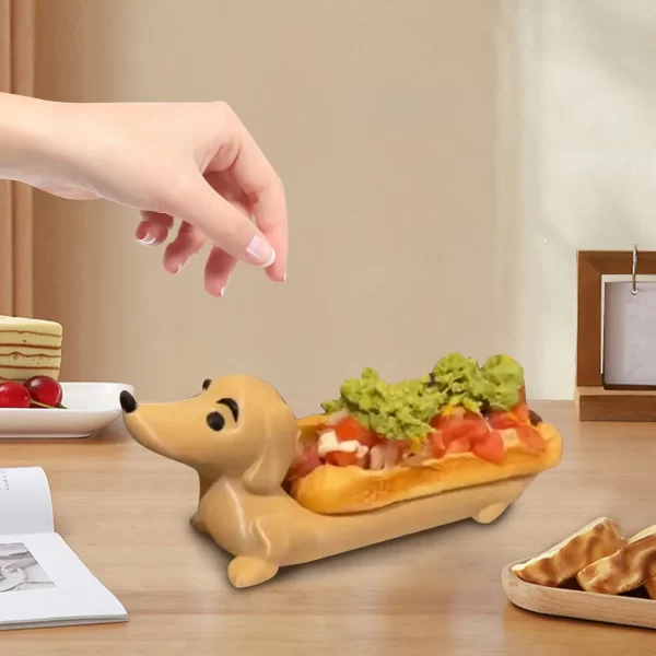 Cute Dachshund Dog Shaped Cube Food Tray Novelty Spercial Sausage Dog Meal Plate For Home Decoration - Image 5
