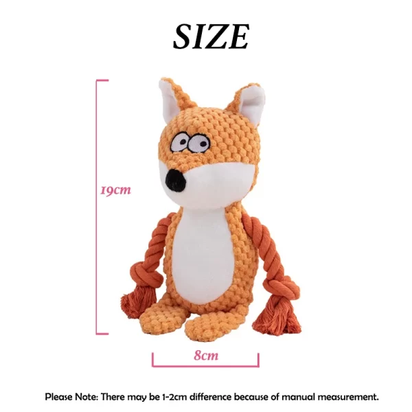 Cartoon Stuffed Toys for Dogs Fox Donkey Tug-Of-War Bite Resistant Puppy Accessories Velvet Teeth Cleaning Pet Interactive Toys - Image 3