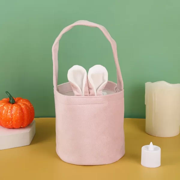Rabbit Ear Bag With Handle Easter Decoration Bunny Gift Buckets Velvet Bags Wedding Candy Bag Kids Birthday Party Supplies - Image 12