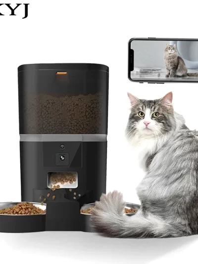 4L Automatic Smart Cat Pet Feeder For 2 Small Animals Food Dispenser Dog Feeding With Camera Voice Video Recording Food Bowl