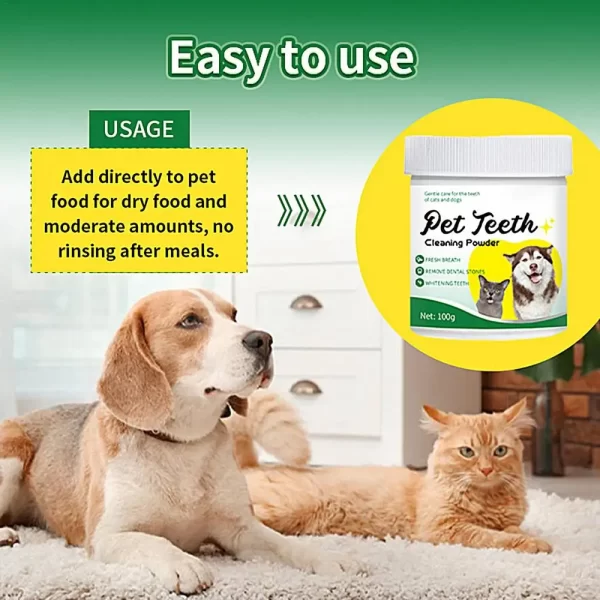 Food grade canine tooth cleaning powder, advanced care 100g formula, small and medium-sized canine tooth powder - Image 9
