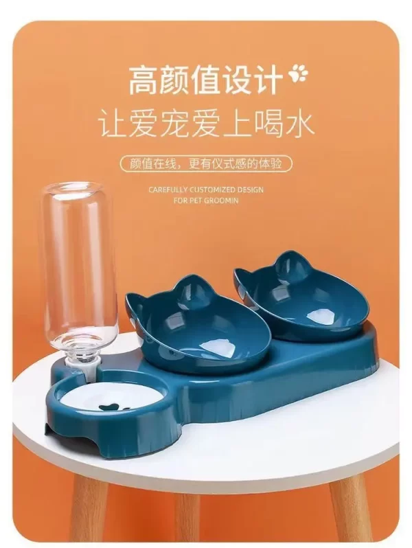 Cat bowl, double bowl, cervical protection, automatic drinking water, anti knock food bowl, dog bowl, teddy dog bowl, rice bowl - Image 7