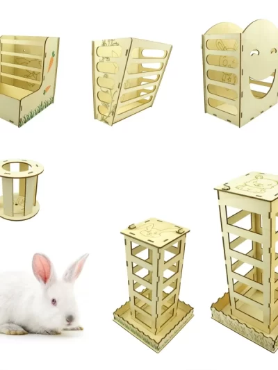 Rabbit for Hay Feeder Bunny for Hay Rack  Wooden for Hay Manger Grass Dispenser for Small Pets Chinchilla Cage