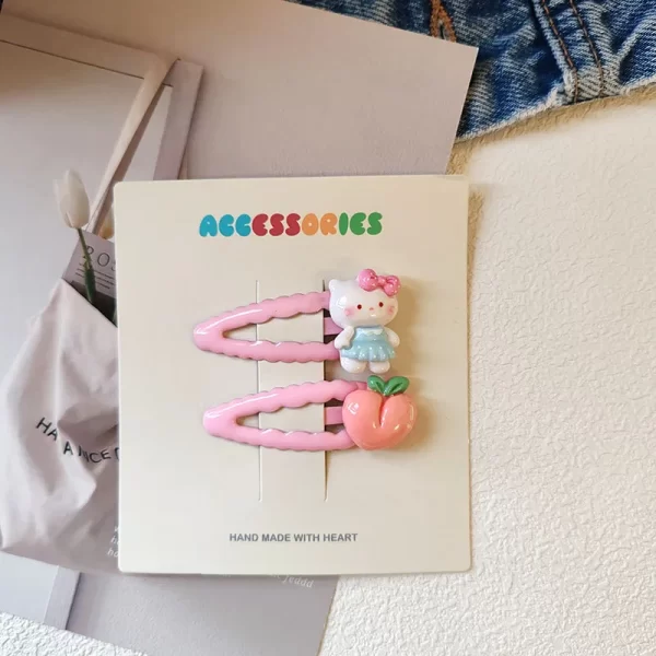 2pc Cute Cat Rabbit Cartoon Animal BB Hairpin Hair Clips for Girls Kids Childs Sweet Gift Hair Accessories Party Holiday Ornamen - Image 13