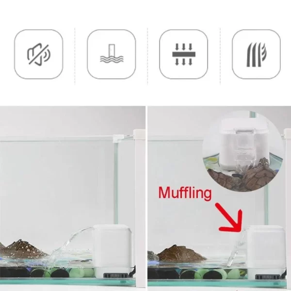 Aquarium Internal Filter Quiet Mini Biochemical Filters for Turtle Tanks Reptiles Frogs Cichlids Newt or Fish for Tank best sale - Image 5