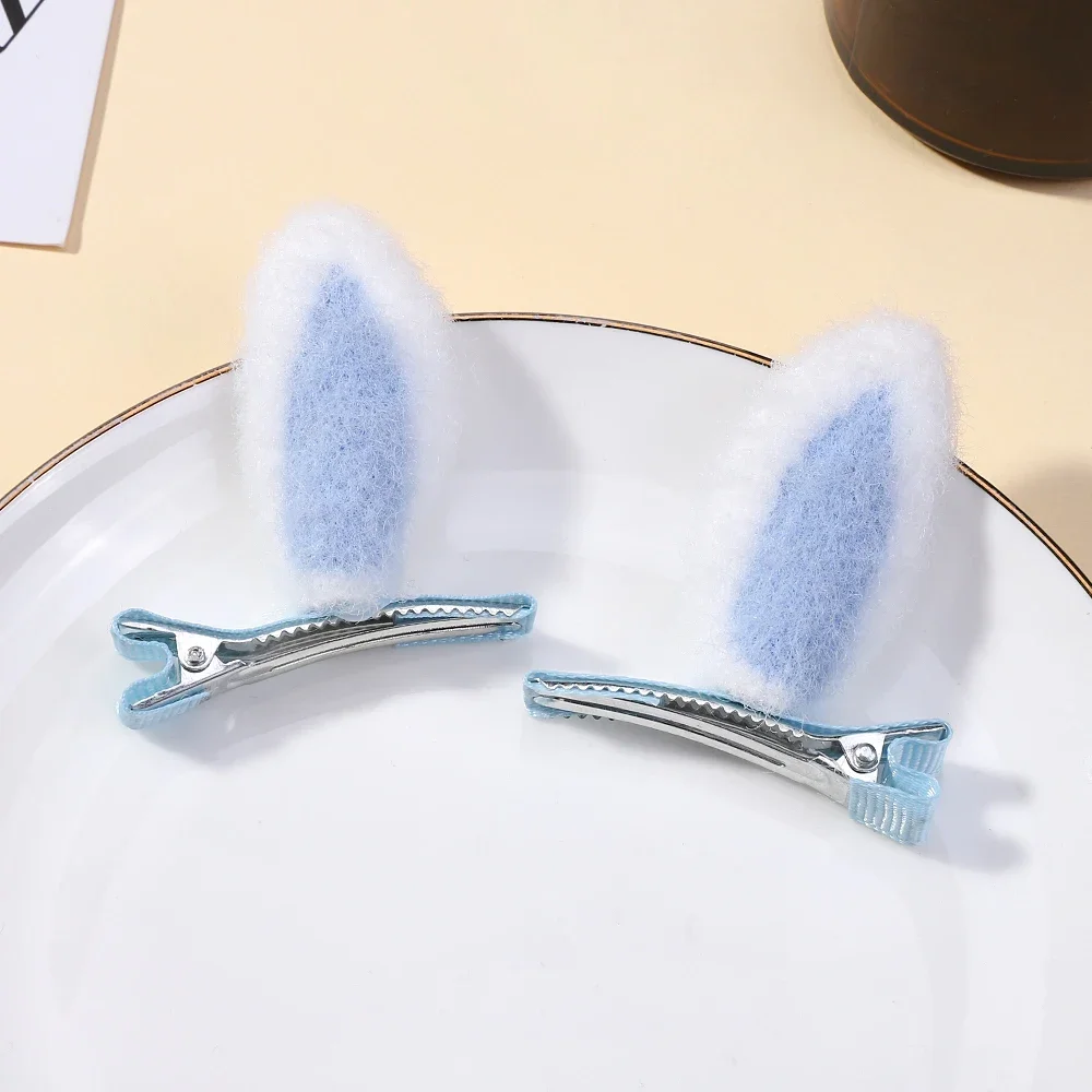 2Pcs/Set New Cute Solid Rabbit Ears Clips for Baby Girls Handmade Kawaii Barrettes Headwear Kids Hair Accessories - Image 7