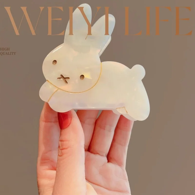 YHJ OTAKU Rabbit Hair Claw Cute Bunny Dog Ins Style Acetate Strong Hair Claw Clips Hair Accessories for Women Girls - Image 2