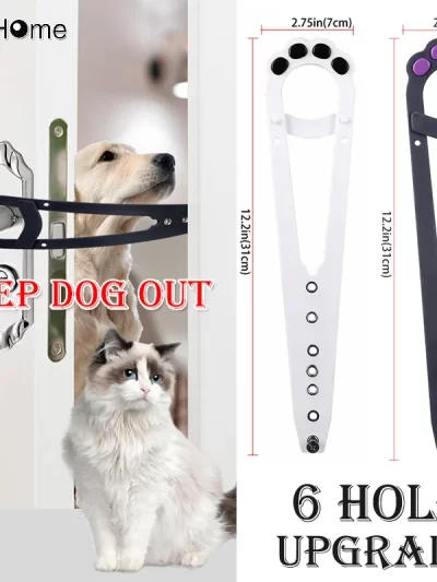 6-hole Door Holder Latch for Cat and Dog, Adjustable Flex Latch Strap, Elastic Gate Lock Pet Cat Door Holders Latch,Keep Dog Out
