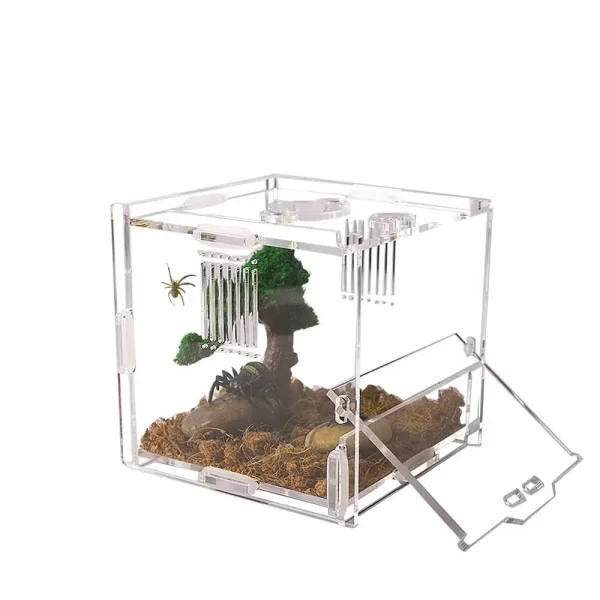 Acrylic Amphibian Breeding Boxes Jumping Spider Enclosure Feeding Box Reptile Terrarium for Tarantula Snail Small Insect Habitat - Image 4