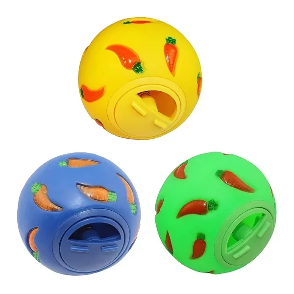 Rabbit Treat Ball Pet Slow Feeder Interactive Bunny Toy Snack Toy Ball Bite Resistant Feeding Toys Ferret Kitty Guinea Pig Cat - Image 4
