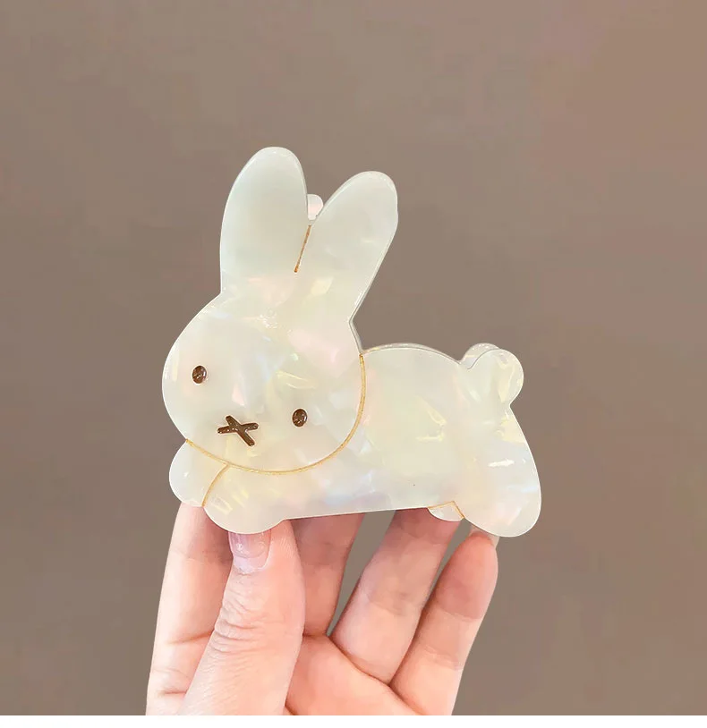 YHJ OTAKU Rabbit Hair Claw Cute Bunny Dog Ins Style Acetate Strong Hair Claw Clips Hair Accessories for Women Girls - Image 7