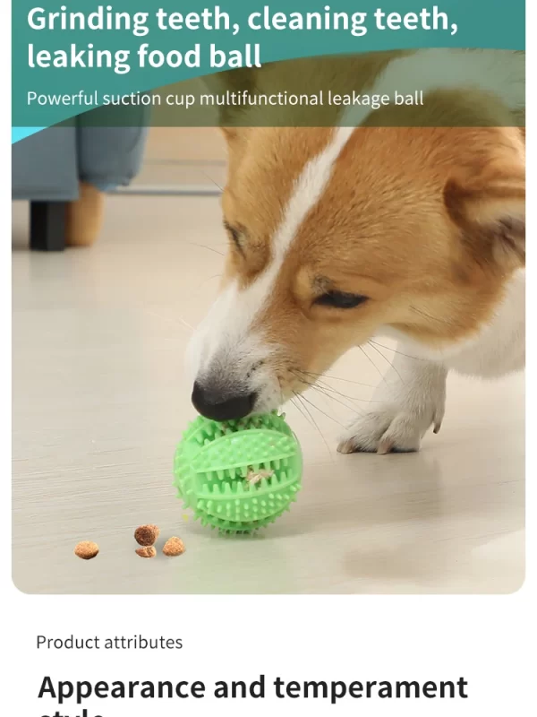 Interactive Suction Cup Dog Toy with Sound and Treat Dispensing - Durable Rubber Ball for Training and Tug-of-War Fun - Image 11
