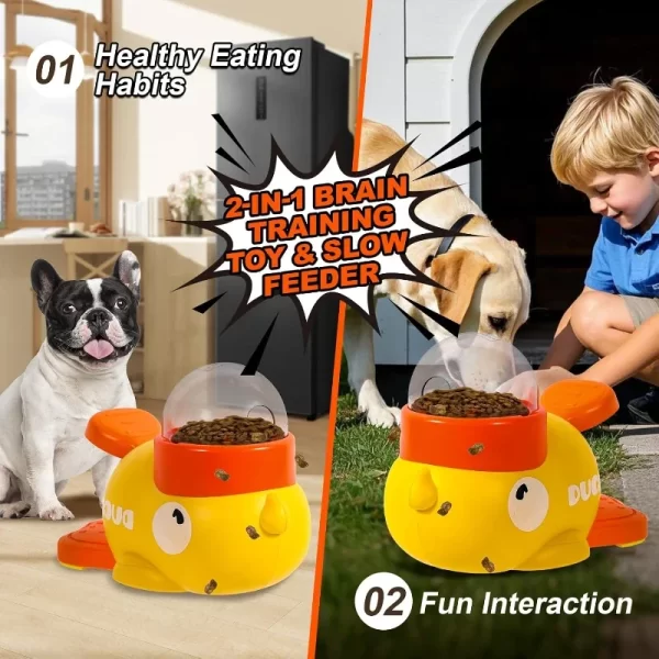Smart Auto Feeder Interactive Pet Toy for Cat & Dog Dual Slot Timed Food Dispenser with Squeaky Ball Automatic Treat Machine - Image 2
