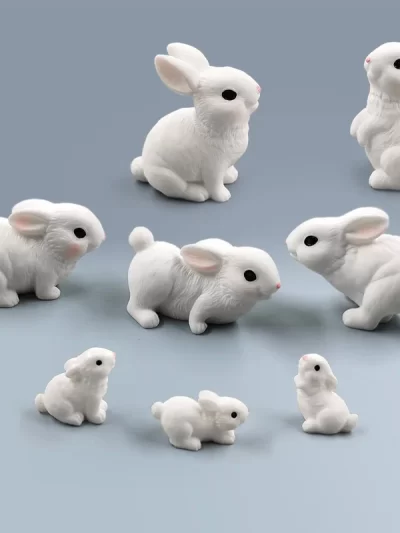 2025 New Easter Mini Rabbit Figurine Diy Landscape Home Kawaii Room Decor Miniature Fairy Garden Decoration Accessories Modern