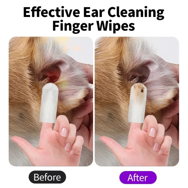 Pet cleaning products  Ear cleaning wipes  Ear care fingertips  Ear mite removal  Cat and dog ear cleaning pet products - Image 4