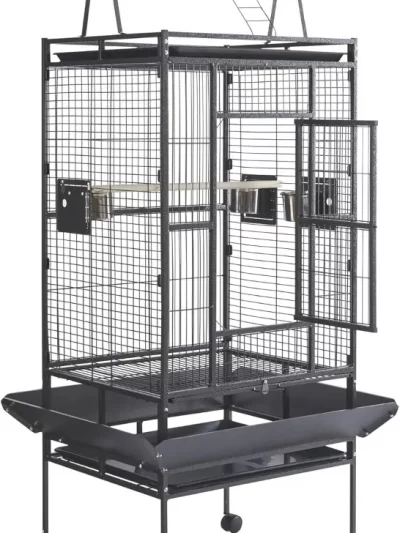 Large Bird Cages Parrot Cage Wide Flight Metal Animal Cage for Budgie Parakeet Conure with Rolling Stand Wheels