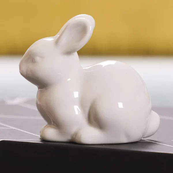 Miniature Ceramic Rabbit Landscape DIY Crafts Accessories for Flat Dormitory Decoration - Image 5