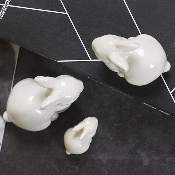 Miniature Ceramic Rabbit Landscape DIY Crafts Accessories for Flat Dormitory Decoration - Image 12