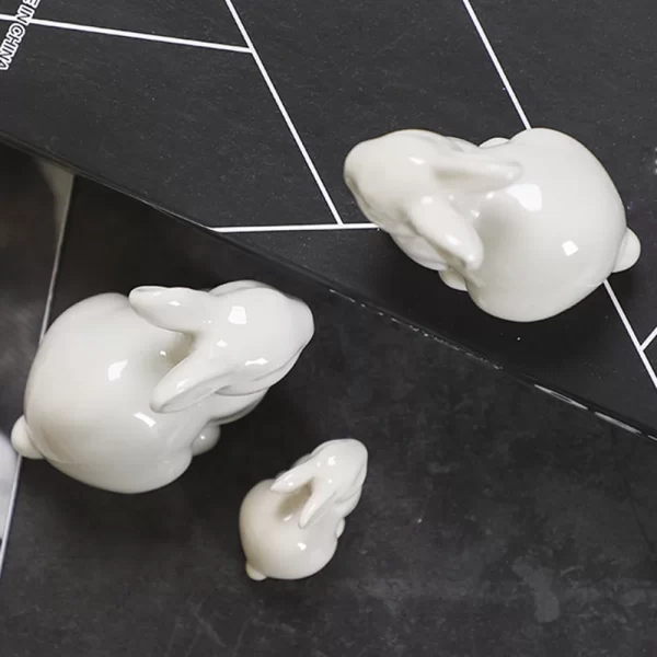 Miniature Ceramic Rabbit Landscape DIY Crafts Accessories for Flat Dormitory Decoration - Image 4