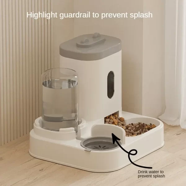 New automatic feeder cat and dog food bowl with water dispenser pet large-capacity anti-overturning cat water dispenser