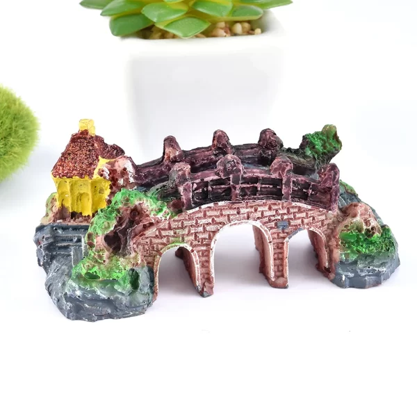 Aquarium Artificial Bridge Ornaments Resin Fish Tank  Artificial Landscaping Rockery Bridge Decorations Aquarium Decor Supplies - Image 2