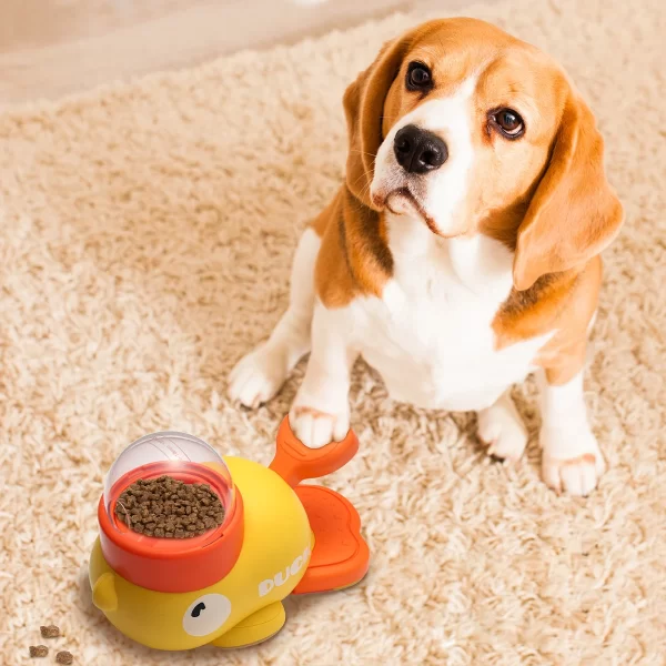 Pet Dog Yellow Duck Automatic Feeding Machine Cat Feeding Supplies Foodd Interactive Cat Leakage Toys Human Pet Interactive Toys