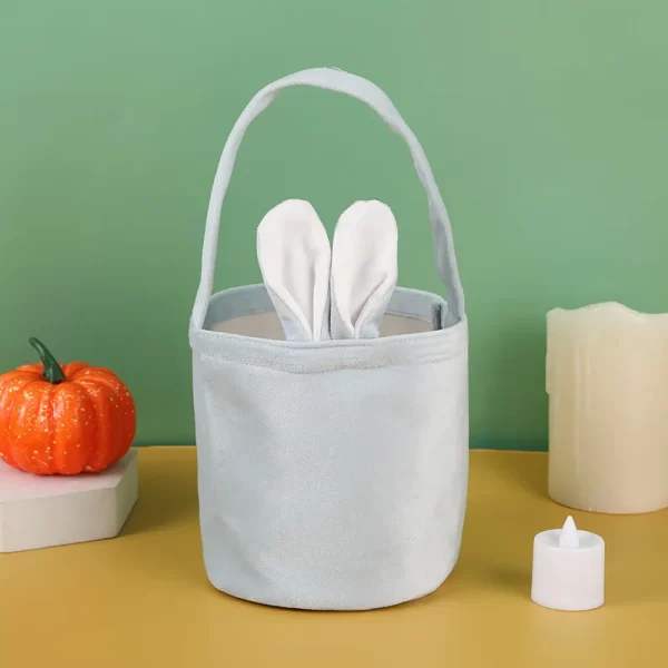 Rabbit Ear Bag With Handle Easter Decoration Bunny Gift Buckets Velvet Bags Wedding Candy Bag Kids Birthday Party Supplies - Image 5