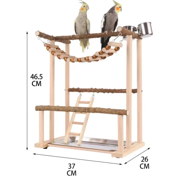 Budgies Cage Toy Stand Swing Parrots Feeding Cup Gym Toy Bridge Climbing Toy for Parakeets Cockatiel Dropshipping Bird Supplies - Image 6