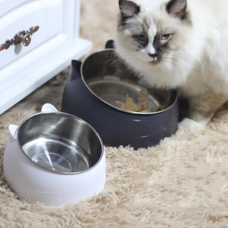 100ML Cat Dog Bowl 15 Degrees Raised Non Slip Puppy Base Cat Food Drinking Water Feeder Tilt Safeguard Neck Pet Bowl Accessories - Image 2