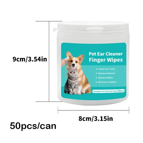 Pet cleaning products  Ear cleaning wipes  Ear care fingertips  Ear mite removal  Cat and dog ear cleaning pet products - Image 6