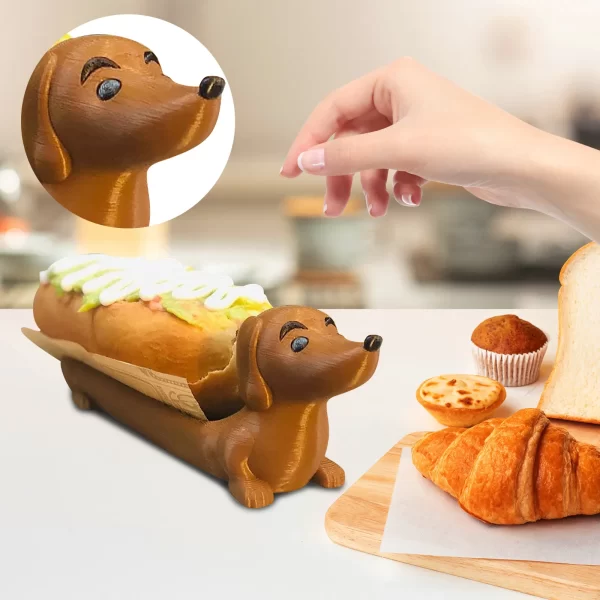 Cute Dachshund Dog Shaped Cube Food Tray Novelty Spercial Sausage Dog Meal Plate For Home Decoration - Image 3