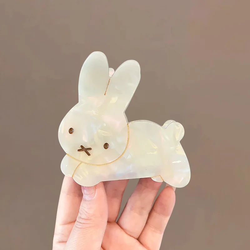 YHJ OTAKU Rabbit Hair Claw Cute Bunny Dog Ins Style Acetate Strong Hair Claw Clips Hair Accessories for Women Girls - Image 3