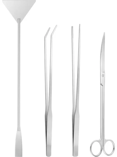 Aquascape Tools Aquarium Kit - 4PCS Terrarium Supplies Include Long Tweezers for Terrarium, Feeding Tongs, Aquarium Scissors
