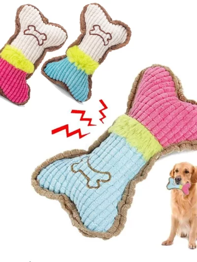 1pc Dog Squeaky Toys, Plush Dogs Chew Toy for Small Breed Chewer Squeak Puppy Teething Chewing Aggressive Interactive