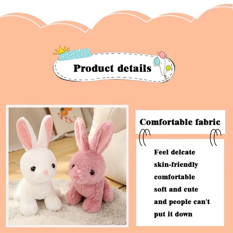 Rabbit plush toy plush animal rabbit doll simulation rabbit children's toys birthday Christmas gift girl boy - Image 16