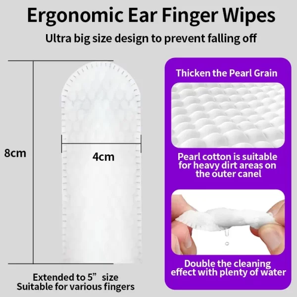 Pet cleaning products  Ear cleaning wipes  Ear care fingertips  Ear mite removal  Cat and dog ear cleaning pet products - Image 3