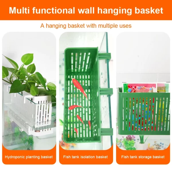 Fish Tank Hanging Planter Aquatic Plant Holder Heat-resistant Hydroponic Basket Aquarium Underwater Aquatic Plants Basket - Image 11