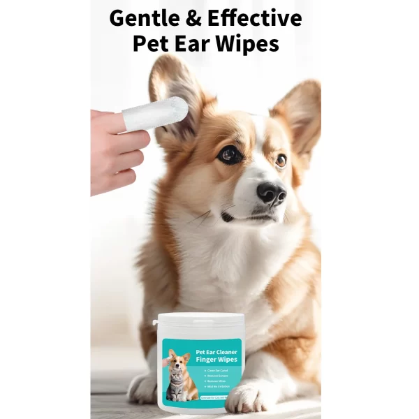 Pet cleaning products  Ear cleaning wipes  Ear care fingertips  Ear mite removal  Cat and dog ear cleaning pet products - Image 5