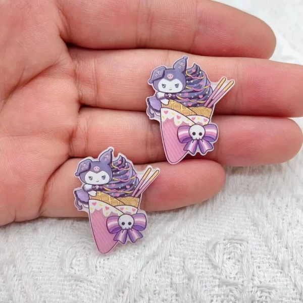 10 PCS New Kawaii Cartoon Animal kitten Rabbits, puppies Series Acrylic Flat DIY Jewelry Children Gift Hairpin Accessories - Image 12
