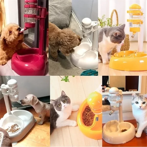 Dog Can Lift Water Cup Hanging Type Non-wet Mouth Automatic Drinking Fountain Pet Vertical Feeder Bowl - Image 5