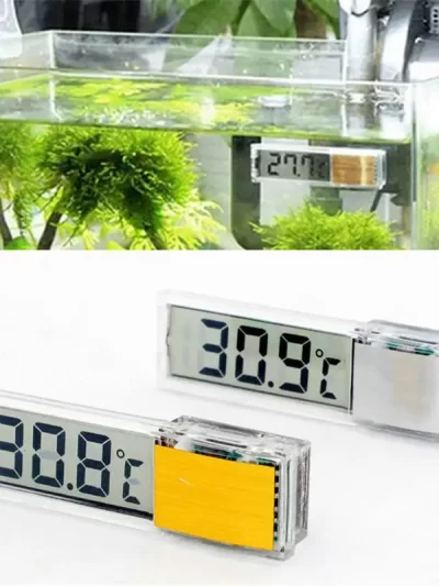 Digital Electronic Aquarium Thermometer, Plastic, Metal, 3D, Fish Tank Temp Meter, Gold, Silver, New Arrival