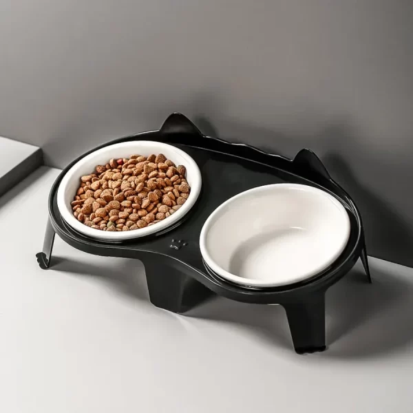 1pc Cat Food Bowl Set Pet Drinking Water Feeding Integrated Food Bowl Overhead Cat Bowl Non-slip Stand Cat Bowl Rack