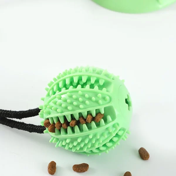 Interactive Suction Cup Dog Toy with Sound and Treat Dispensing - Durable Rubber Ball for Training and Tug-of-War Fun - Image 4
