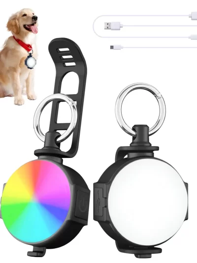 2 Pack LED Dog Collar Light Cat Pet Luminous Pendant Flashlight USB Night Safety Dog Lights for Night Walking Running Camping