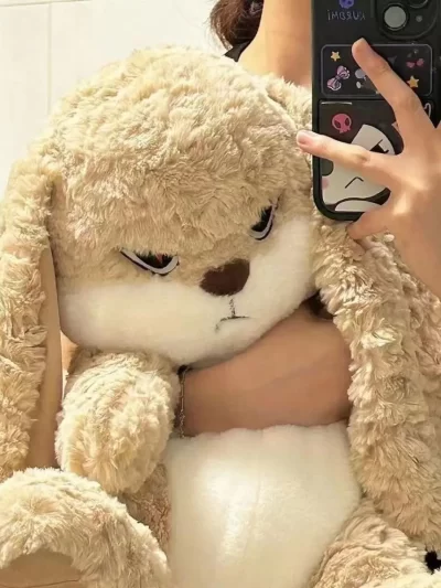 Large Size Angry Rabbit Plush Toy Cute Animal Plushie Doll Kawaii Stuffed Soft Toys Model Room Decor Birthday Gifts